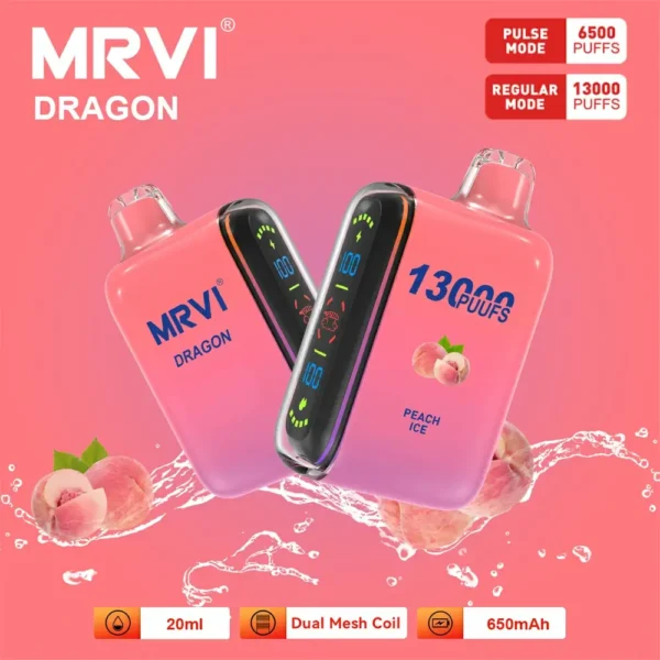 100 Original Mrvi Dragon 13000 Puffs Vaping 20ml E Liquid Dual Mesh Coil Engros Engangs Vape 4