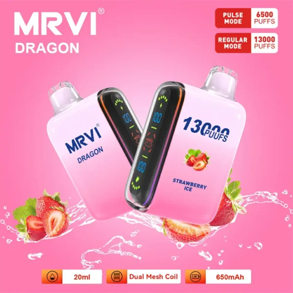 100 Original Mrvi Dragon 13000 Puffs Vaping 20ml E Liquid Dual Mesh Coil Engros Engangs Vape 6