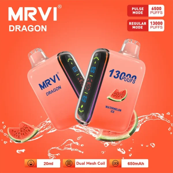 100 Original Mrvi Dragon 13000 Puffs Vaping 20ml E Liquid Dual Mesh Coil Engros Engangs Vape 7