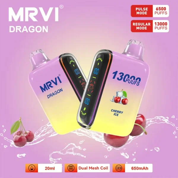 100 Original Mrvi Dragon 13000 Puffs Vaping 20ml E Liquid Dual Mesh Coil Engros Engangs Vape 8