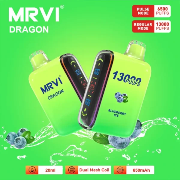 100 Original Mrvi Dragon 13000 Puffs Vaping 20ml E Liquid Dual Mesh Coil Engros Engangs Vape 9