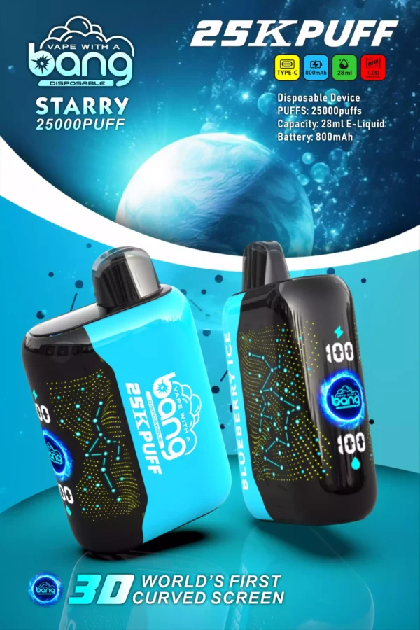 Bang STARRY 25000 Puffs 28ml E liquid Rechargeable Disposable Vape Wholesale Exciting Flavors 1 scaled 1