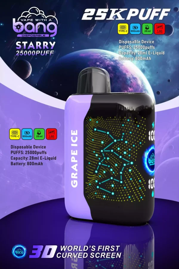 Bang STARRY 25000 Puffs 28ml E liquid Rechargeable Disposable Vape Wholesale Exciting Flavors 4 scaled 1