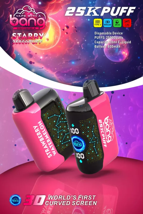 Bang STARRY 25000 Puffs 28ml E liquid Rechargeable Disposable Vape Wholesale Exciting Flavors 8 scaled 1