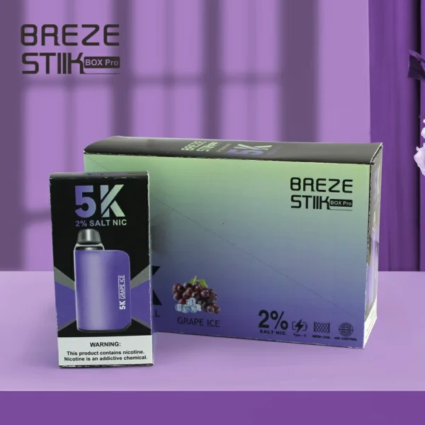 Breze Stiik Box Pro 5000 Puffs Premium Disposable Vape Pen with Mesh Coil and Adjustable Airflow 12ml Capacity 2 5 Nicotine 5