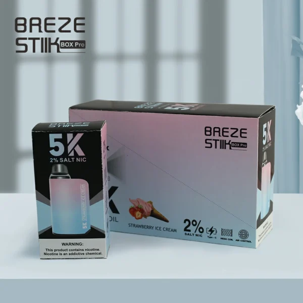 Breze Stiik Box Pro 5000 Puffs Premium Disposable Vape Pen with Mesh Coil and Adjustable Airflow 12ml Capacity 2 5 Nicotine 8