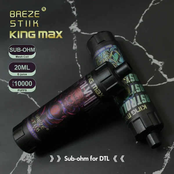 Breze Stiik King Max 10000 Puffs vienkartinis Vape Pen 20 ml talpos reguliuojamas oro srautas tinklelio ritė Didmeninė prekyba Nikotinu 0 1 4