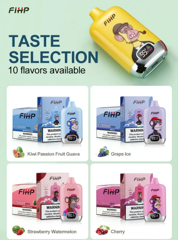 FIHP 12000 Puffs Disposable Vape Pen with Mesh Coil 2 Nicotine 650mAh Battery Wholesale Available Nicotine 2 5 6