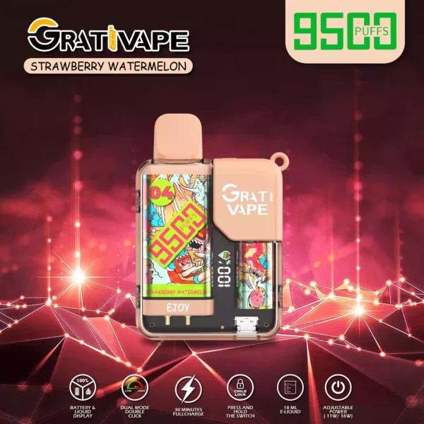 Grativape Ejoy 9500 Puffs Battery Rechargeable 650mah Latest Electronic Cigarette Wholesale Disposable Vape 10 Flavors Support OEM 14