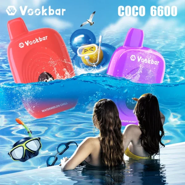 Original Factory Vookbar COCO 6600 Puffs Wholesale Disposable Vapes 3 Low Nicotine Rechargeable Digital Smart Sc 4