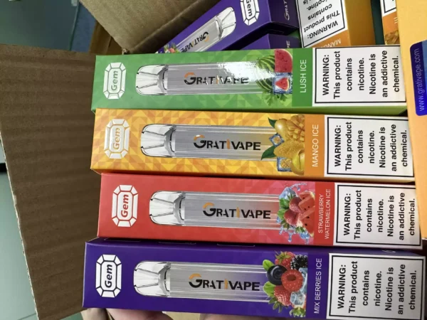 Original Grativape Gem 600 Puffs 2ml 500mAh 2 Nicotine 10 Flavor Wholesale Disposable Vape Pen 13 scaled 1