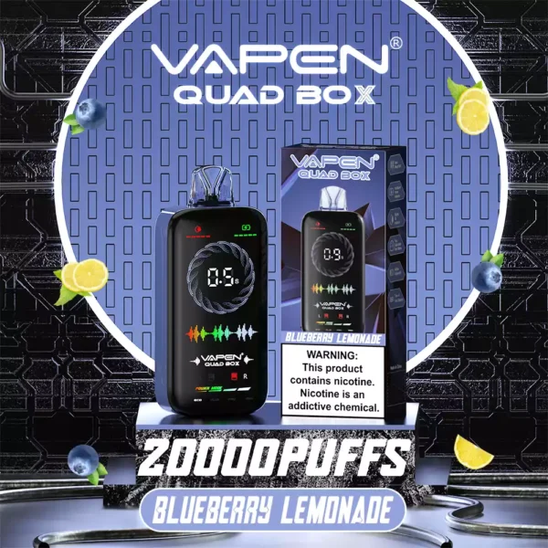 VAPEN QUAD BOX 20000 PUFFS Adjustable Airflow Rechargeable 2 5 Low Nicotine Wholesale Disposable Vape Full Screen Display 16