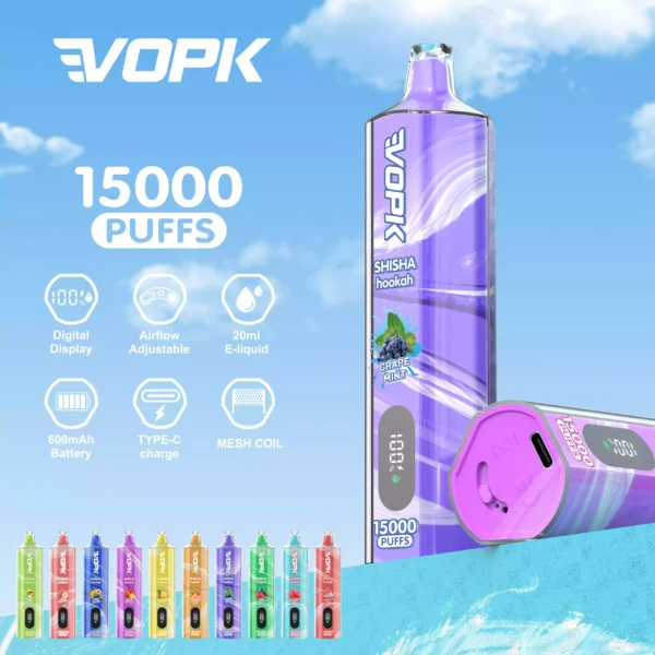 VOPK shisha hookah 15000 PUFFS 0 2 3 5 Nicotine Disposable Vape Factory Direct Bulk Buy with 10 Flavors 3 scaled 1