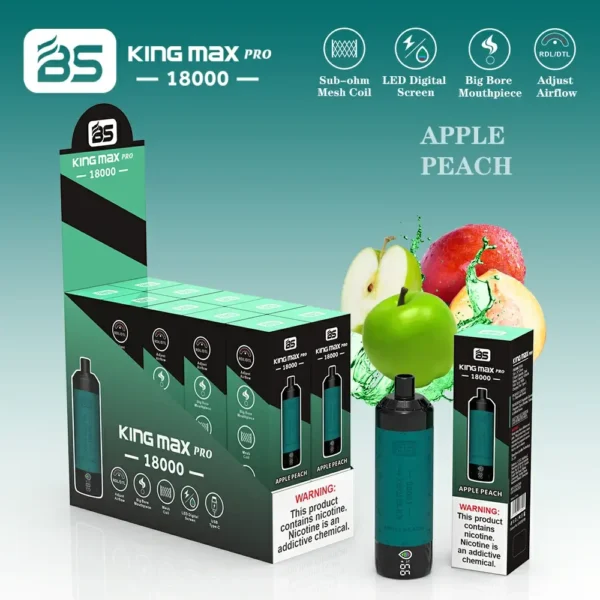 Wholesale BREZE BS King Max Pro 18000 Puffs Disposable Vape Pen with Mesh Coil 24ml Capacity and LED Display Nicotine 0 1 2 19