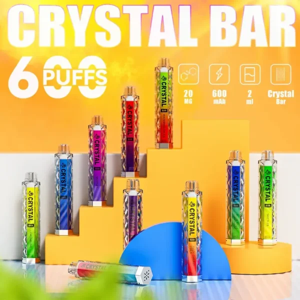 Wholesale MYDE Crystal Bar 600 Puffs Disposable Vape Pen with Mesh Coil 2ml 20mg Nicotine 10 Flavor Options 3