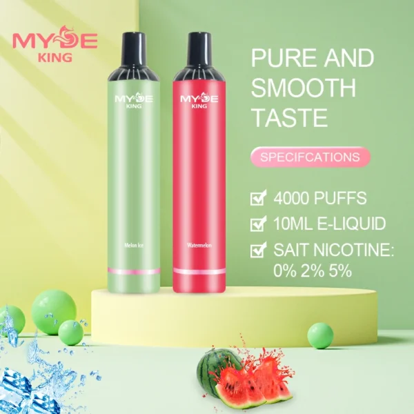 Wholesale MYDE King 4000 Puffs Disposable Vape Pen 10ml 5 Nicotine with Mesh Coil Factory Direct 2