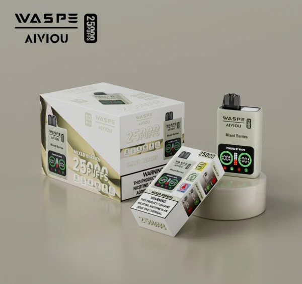 Wholesale WASPE 25000 PUFFS Dual Mesh Disposable Vape Pen with LCD Display 25ml 0 2 5 Nicotine Options 10