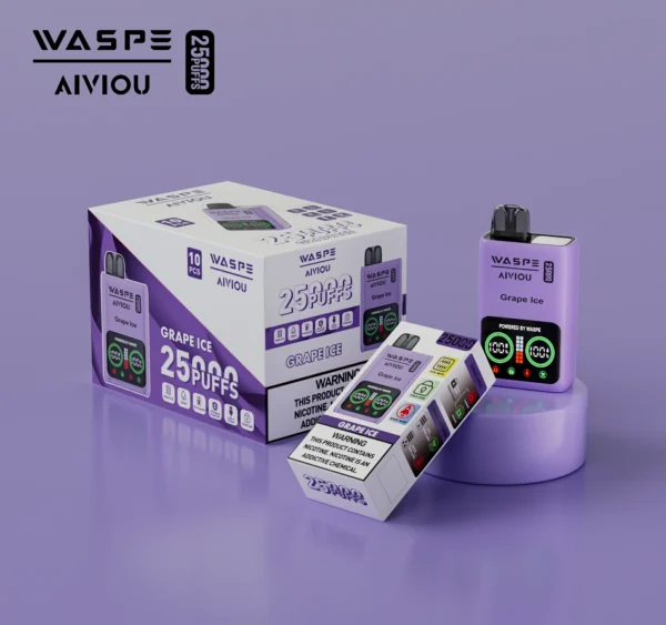 Wholesale WASPE 25000 PUFFS Dual Mesh Disposable Vape Pen with LCD Display 25ml 0 2 5 Nicotine Options 5