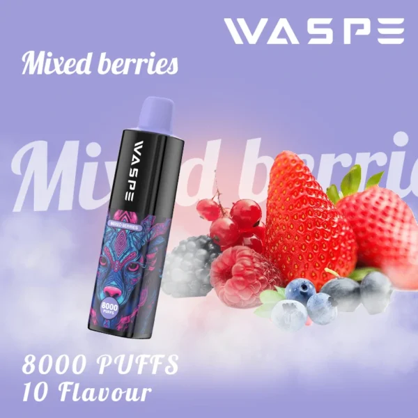 Wholesale Waspe 8000 Puffs Disposable Vape Pen with Multiple Nicotine 0 2 3 5 Levels 16ml Capacity Type C Rechargeable Battery 9