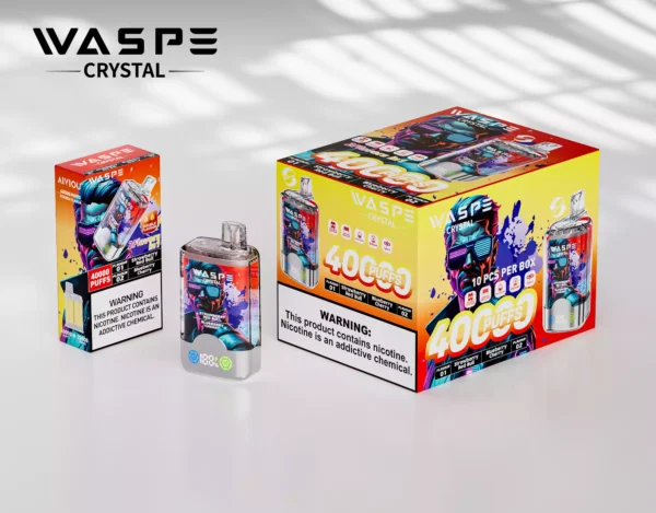 Best Price Waspe Crystal 40000 Puffs Disposable Vape With 0 2 5 Nicotine Rechargeable 850mAh 32ml E Liquid Bulk Purchase Direct From Manufacturer 16