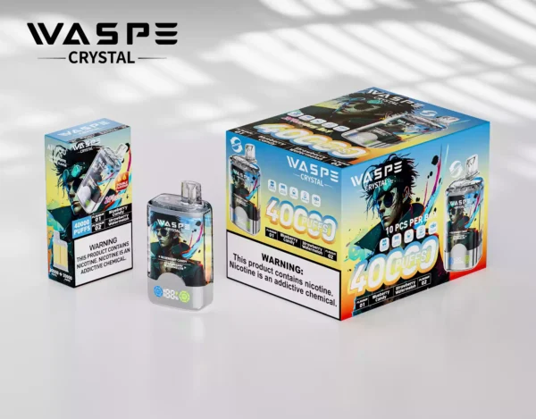 Best Price Waspe Crystal 40000 Puffs Disposable Vape With 0 2 5 Nicotine Rechargeable 850mAh 32ml E Liquid Bulk Purchase Direct From Manufacturer 17