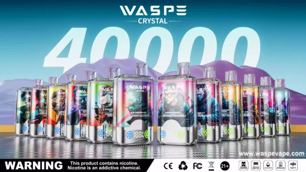 Best Price Waspe Crystal 40000 Puffs Disposable Vape With 0% 2% 5% Nicotine Rechargeable 850mAh 32ml E Liquid Bulk Purchase Direct From Manufacturer (29)