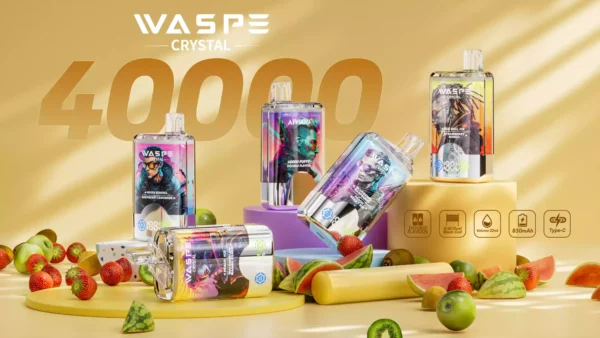 Best Price Waspe Crystal 40000 Puffs Disposable Vape With 0% 2% 5% Nicotine Rechargeable 850mAh 32ml E Liquid Bulk Purchase Direct From Manufacturer (30)