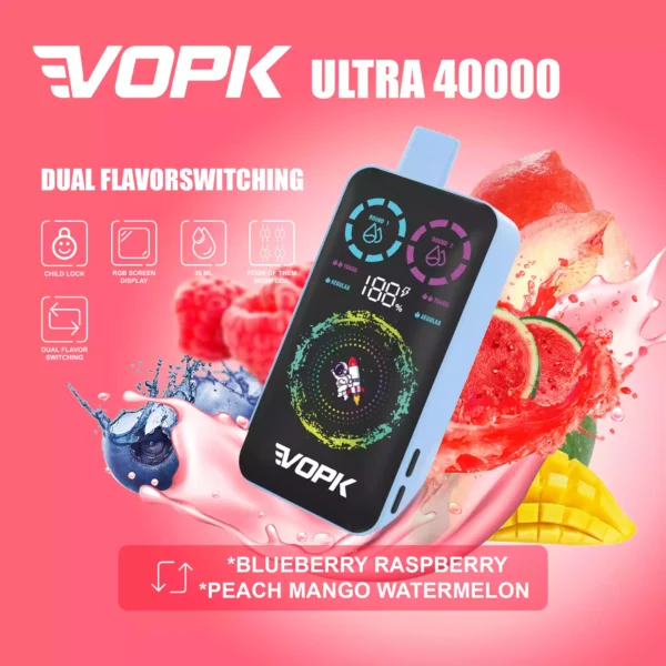 Durable VOPK ULTRA 40000 Puffs Disposable Vape Featuring Double Heating Wire and 36ML E liquid Capacity Available for Wholesale Bulk Vapes 1 1