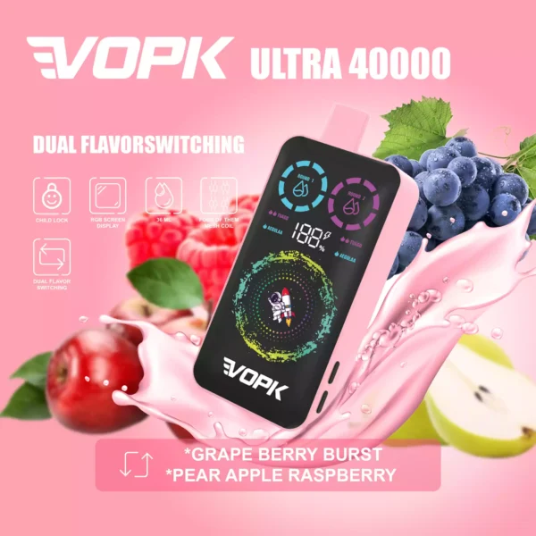 Durable VOPK ULTRA 40000 Puffs Disposable Vape Featuring Double Heating Wire and 36ML E liquid Capacity Available for Wholesale Bulk Vapes 2 1