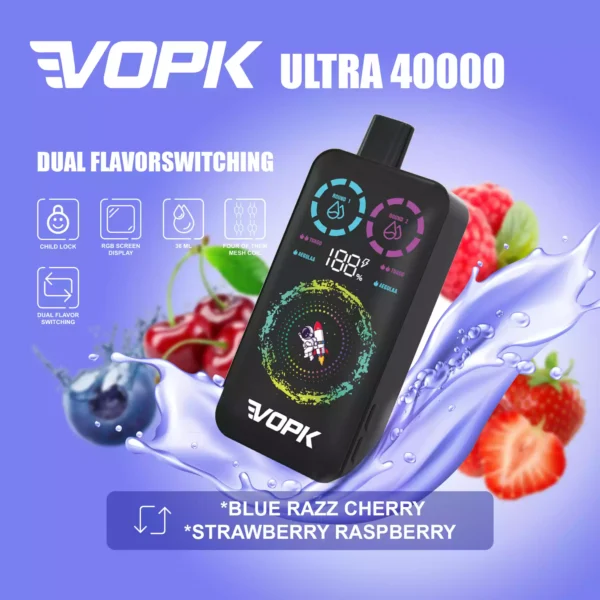 Durable VOPK ULTRA 40000 Puffs Disposable Vape Featuring Double Heating Wire and 36ML E-liquid Capacity Available for Wholesale Bulk Vapes (4)