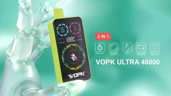 Durable VOPK ULTRA 40000 Puffs Disposable Vape Featuring Double Heating Wire and 36ML E liquid Capacity Available for Wholesale Bulk Vapes 6