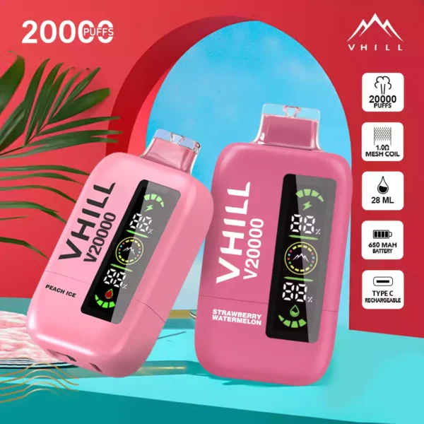 Hot Pick VHILL 20000 Puffs Disposable Vape with 5 Nicotine Rechargeable 650mAh Battery TYPE C Charging Source Direct Factory Wholesale Disposable Vapes 2