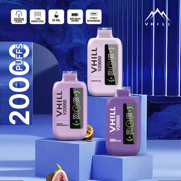 Hot Pick VHILL 20000 Puffs Disposable Vape with 5% Nicotine Rechargeable 650mAh Battery TYPE-C Charging Source Direct Factory Wholesale Disposable Vapes (3)