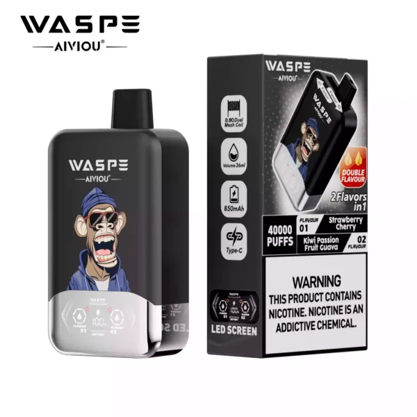 Latest WASPE Double Flavor 40K Puffs Disposable Vape with 0 2 5 Nicotine 850mAh Rechargeable Battery 36ml Prefilled Liquid Source Factory Direct Sale 21