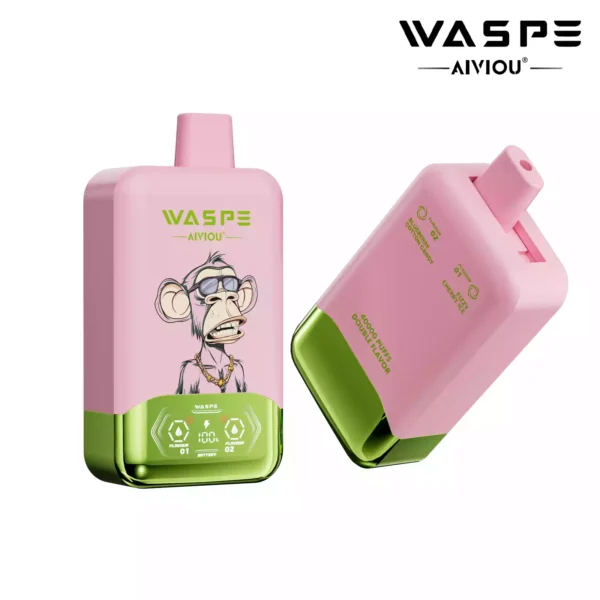 Latest WASPE Double Flavor 40K Puffs Disposable Vape with 0 2 5 Nicotine 850mAh Rechargeable Battery 36ml Prefilled Liquid Source Factory Direct Sale 50