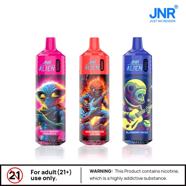 Popular 2025 JNR Alien 10000 Puffs Wholesale Disposable Vape With 0% 2% 5% Nicotine 20ml Capacity and Rechargeable 850 mAh Type-C Battery Available for Bulk Purchase(25)