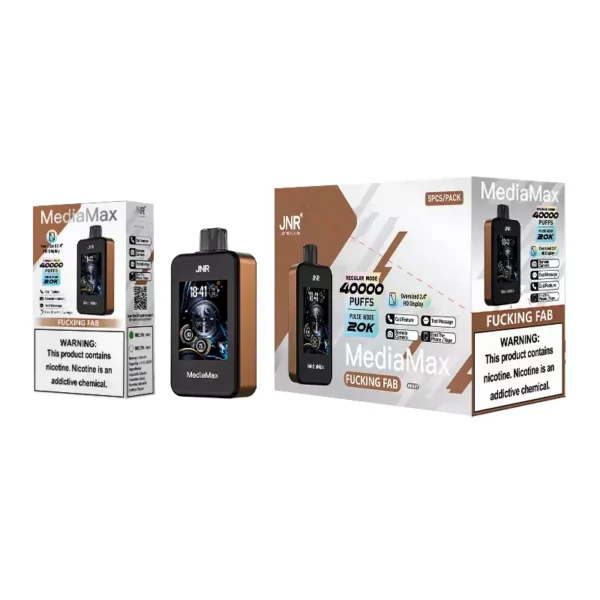 Reliable JNR Media Max 40000 Puffs Disposable Vape with 1000 mAh Rechargeable Battery and Dual Mesh Coil for Wholesale Bulk Buying 2