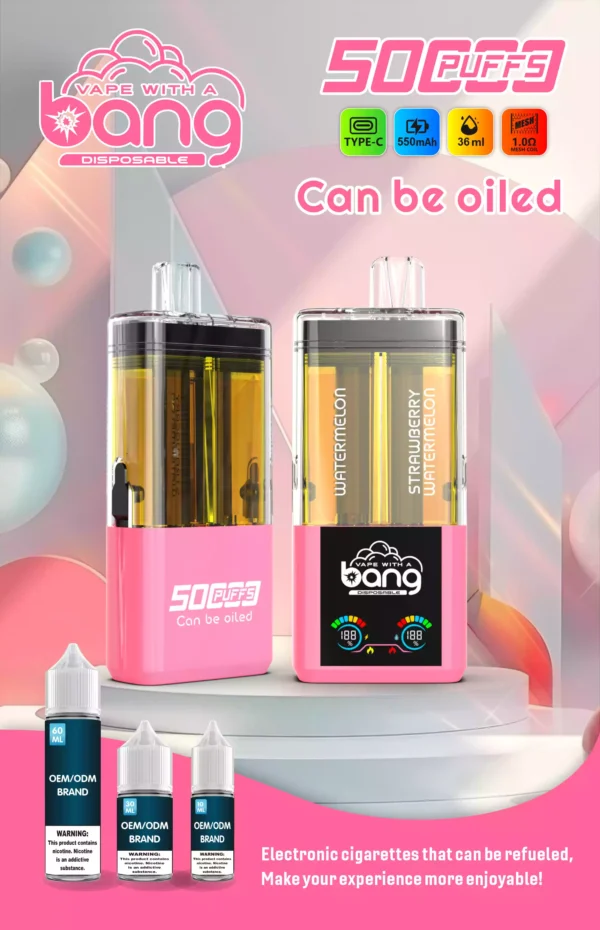 High Performance BANG B50K Disposable Vape 0 2 3 5 Nicotine 650mAh Rechargeable 36ml Juice 50000 Puffs Direct Bulk Supply 2 scaled