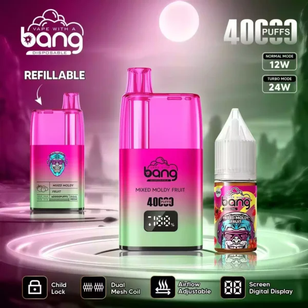 Hot Selling Bang 40K B40S Disposable Vape With 0 2 3 5 Nicotine 650mAh Battery 10ml E Liquid 1.0 Ohm Resistance Bottom Airflow Control Child Lock Wholesale Supply 1