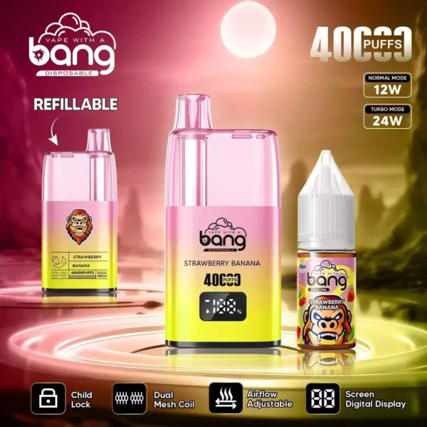 Hot Selling Bang 40K B40S Disposable Vape With 0 2 3 5 Nicotine 650mAh Battery 10ml E Liquid 1.0 Ohm Resistance Bottom Airflow Control Child Lock Wholesale Supply 10