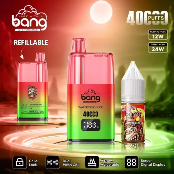 Hot Selling Bang 40K B40S Disposable Vape With 0 2 3 5 Nicotine 650mAh Battery 10ml E Liquid 1.0 Ohm Resistance Bottom Airflow Control Child Lock Wholesale Supply 3