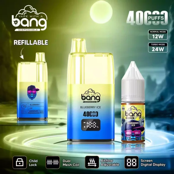 Hot Selling Bang 40K B40S Disposable Vape With 0 2 3 5 Nicotine 650mAh Battery 10ml E Liquid 1.0 Ohm Resistance Bottom Airflow Control Child Lock Wholesale Supply 8