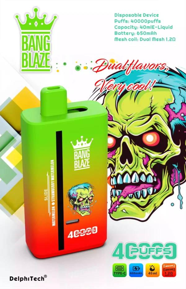 Latest Bang Blaze 40000 Puffs BK40S Disposable Vape With 2 Percent 3 Percent 5 Percent Nicotine 650mAh Battery And 1.2 Ohm Resistance For Bulk Purchase (1)