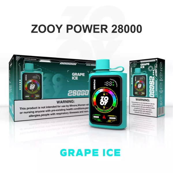 Premium ZOOY POWER 28000 Puffs Disposable Vape with Smart Display and Adjustable Touch Screen for Wholesale Bulk Orders 6