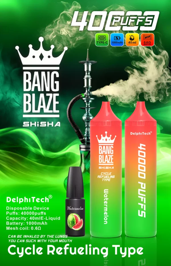 Reliable BANG BLAZE BK40 Disposable Vape with 40ml E-Liquid and Type-C Charging for Wholesale Disposable Vapes Direct from the Source Factory (1)