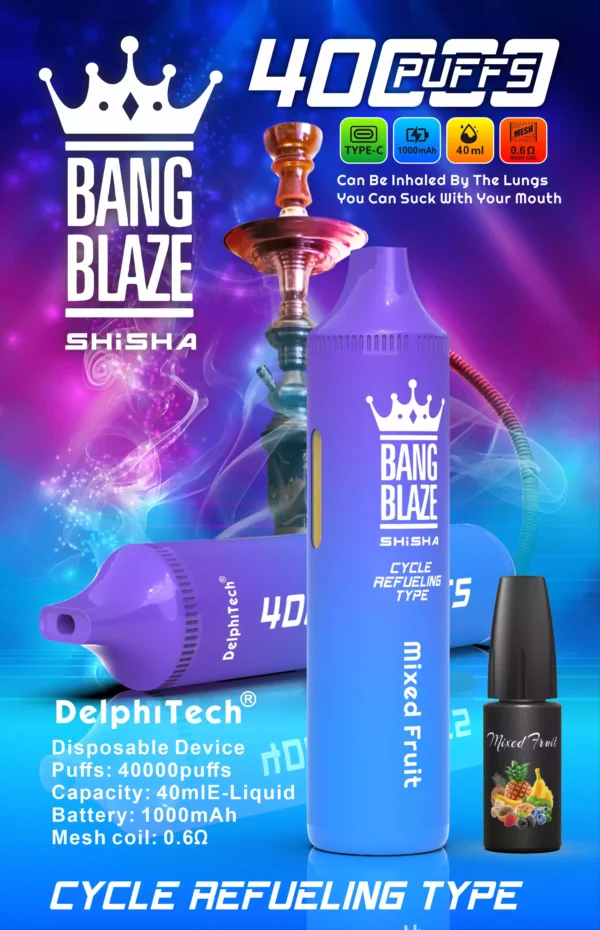 Reliable BANG BLAZE BK40 Disposable Vape with 40ml E Liquid and Type C Charging for Wholesale Disposable Vapes Direct from the Source Factory 11 scaled