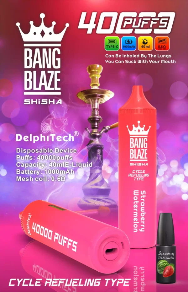 Reliable BANG BLAZE BK40 Disposable Vape with 40ml E Liquid and Type C Charging for Wholesale Disposable Vapes Direct from the Source Factory 2 scaled