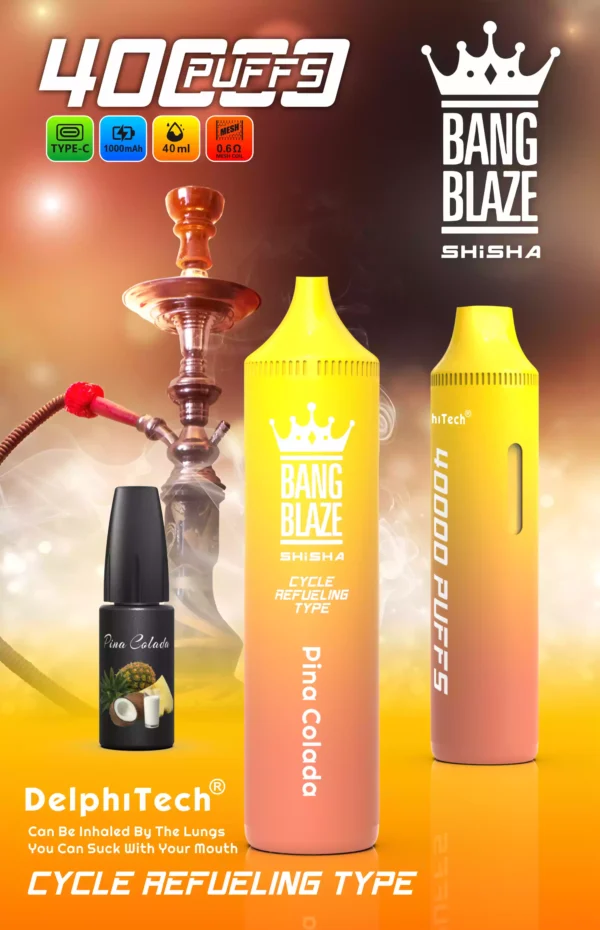 Reliable BANG BLAZE BK40 Disposable Vape with 40ml E Liquid and Type C Charging for Wholesale Disposable Vapes Direct from the Source Factory 3 scaled