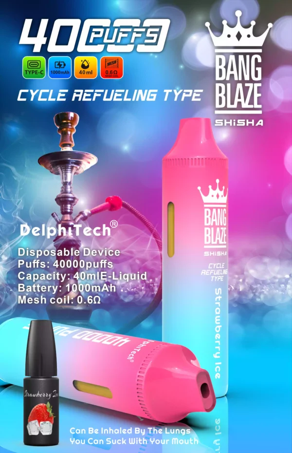 Reliable BANG BLAZE BK40 Disposable Vape with 40ml E-Liquid and Type-C Charging for Wholesale Disposable Vapes Direct from the Source Factory (4)