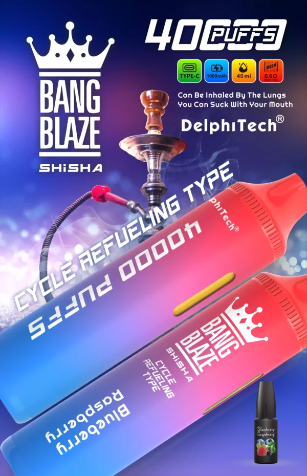 Reliable BANG BLAZE BK40 Disposable Vape with 40ml E-Liquid and Type-C Charging for Wholesale Disposable Vapes Direct from the Source Factory (8)